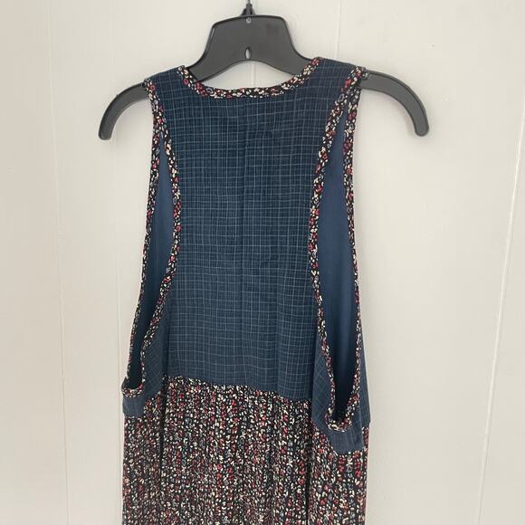 90s Vintage ZOE California Blue Maxi Overall Jumper Dress Grunge Modest Womens L - Picture 8 of 9